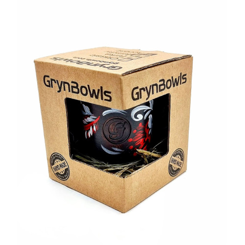 Чаша для кальяну GrynBowls Accent мальований червоно-білий орнамент