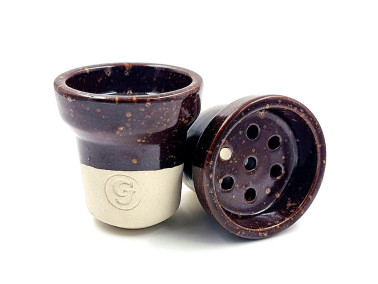 Чаша для кальяну GrynBowls Accent глазур коричнево-біла