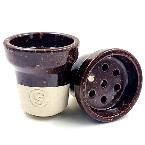Чаша для кальяну GrynBowls Accent глазур коричнево-біла