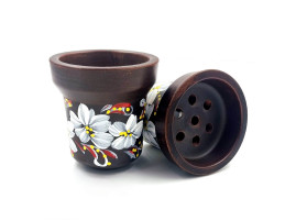 Чаша для кальяну GrynBowls Accent мальовані білі квіти