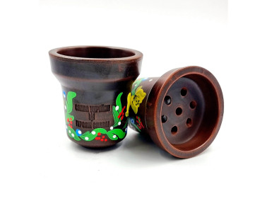 Чаша для кальяну GrynBowls Accent мальований зелений орнамент