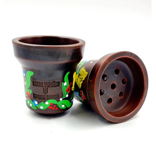 Чаша для кальяну GrynBowls Accent мальований зелений орнамент