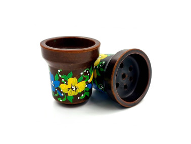 Чаша для кальяну GrynBowls Accent мальована жовта квітка