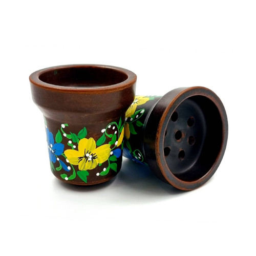 Чаша для кальяну GrynBowls Accent мальована жовта квітка