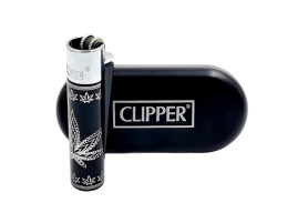 Зажигалка Clipper цвет Rasta черно-серебряный (серебряный колпачек)