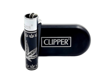 Запальничка Clipper колір Rasta чорно-срібний (срібний ковпачок)
