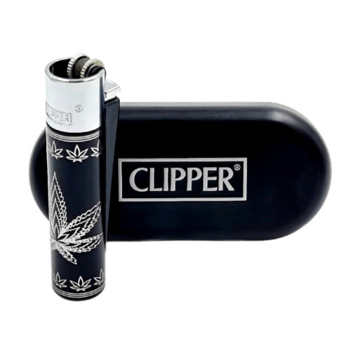 Запальничка Clipper колір Rasta чорно-срібний (срібний ковпачок)