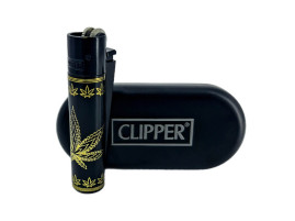 Зажигалка Clipper цвет Rasta черно-золотой (черный колпачек)