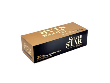 Гільзи для цигарок SILVER STAR CARBON&COPPER LONG 200 (коричневі з вугіллям)