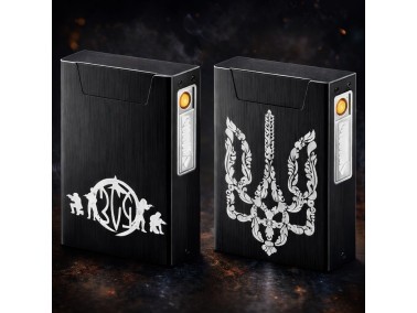 Портсигар с USB запальничкой металевий