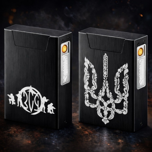 Портсигар с USB запальничкой металевий