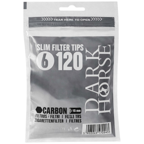 Фільтри для самокуток Dark Horse Slim Carbon 6x15 мм (120 шт)