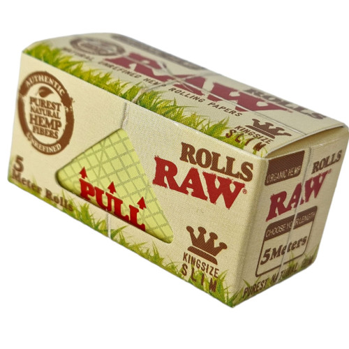 Папір для самокруток у рулоні RAW Rolls Slim Organic Hemp 5 метрів