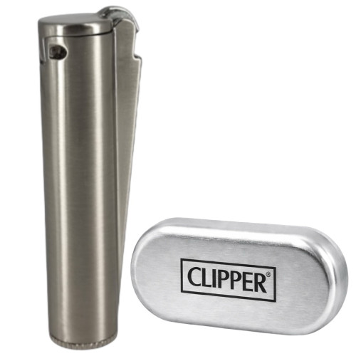 Зажигалка Clipper металл бензиновая Silver (Мат)