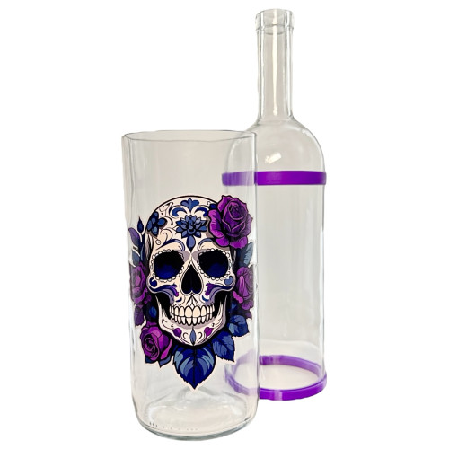 Водний бонг для куріння з скла «Skull Rose Violet»