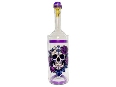 Водний бонг для куріння з скла «Skull Rose Violet»