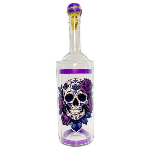 Водний бонг для куріння з скла «Skull Rose Violet»