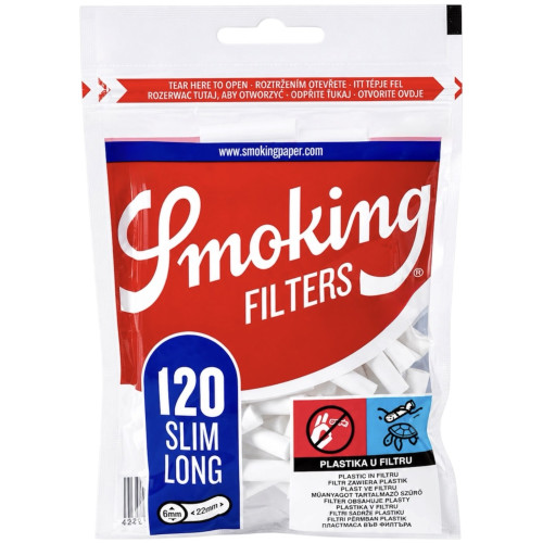 Фільтри для самокуток SMOKING SLIM LONG 6х22 мм (120 шт)