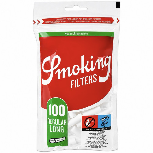 Фільтри для самокуток SMOKING REGULAR LONG 8х22 мм (100 шт)