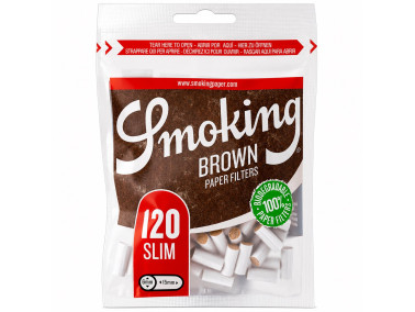Фільтри для самокуток SMOKING SLIM BROWN PAPER 6х15 мм (120 шт)