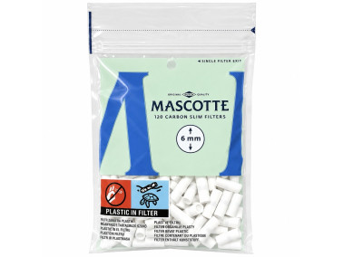 Фільтри для самокруток MASCOTTE CARBON SLIM 6х15 мм (120 шт)