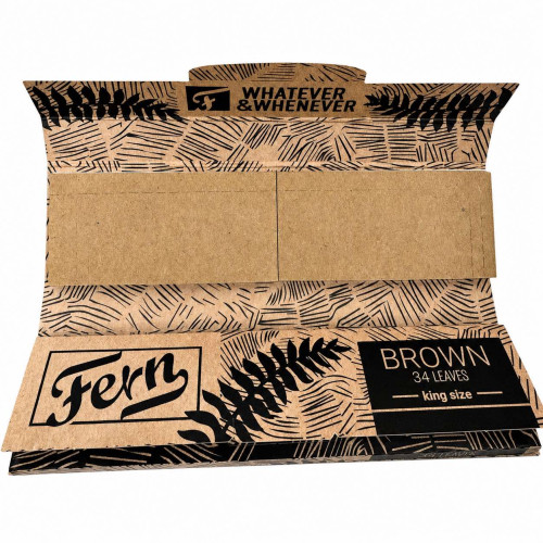Папір для самокруток FERN KS BROWN UNBLEACHED WOOD PAPER + TIPS