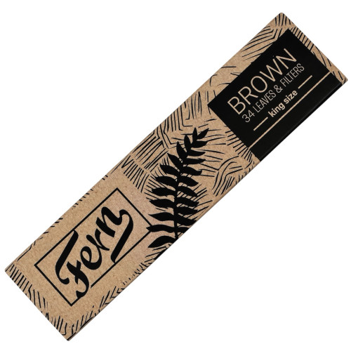 Папір для самокруток FERN KS BROWN UNBLEACHED WOOD PAPER + TIPS