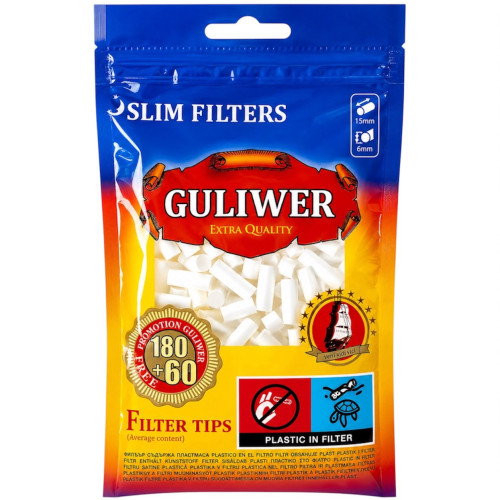 Фільтри для самокруток Guliwer Slim 6х15 мм 240 шт