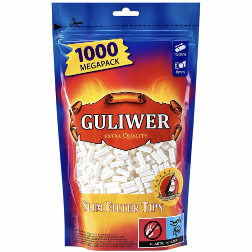Фильтры для самокруток Guliwer Slim 6х15 мм 1000 шт