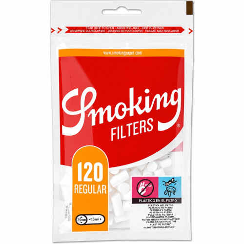 Фільтри для самокуток SMOKING REGULAR 7,5 х15 мм (120 шт)