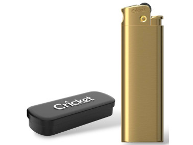 Запальничка Cricket Deluxe метал турбо (мат) GOLD