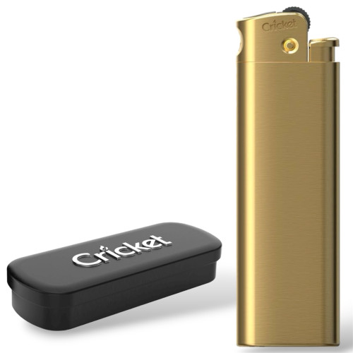 Запальничка Cricket Deluxe метал турбо (мат) GOLD