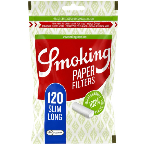Фільтри для самокуток SMOKING PAPER SLIM LONG 6х22 мм (120 шт)