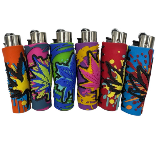 Запальничка Clipper в силіконовому чохлі Rasta Leaf Silicone Cover #4
