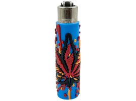 Запальничка Clipper в силіконовому чохлі Rasta Leaf Silicone Cover #1