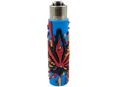 Запальничка Clipper в силіконовому чохлі Rasta Leaf Silicone Cover #1