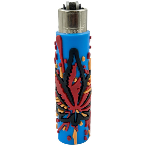 Запальничка Clipper в силіконовому чохлі Rasta Leaf Silicone Cover #1