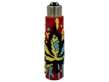 Запальничка Clipper в силіконовому чохлі Rasta Leaf Silicone Cover #3