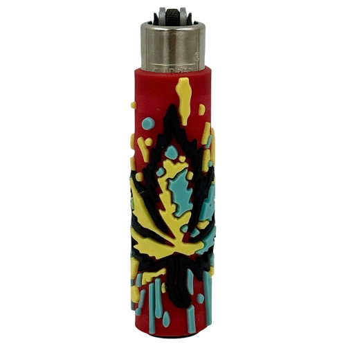Запальничка Clipper в силіконовому чохлі Rasta Leaf Silicone Cover #3