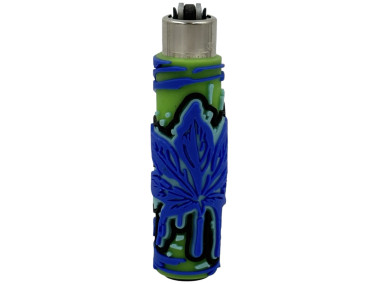 Запальничка Clipper в силіконовому чохлі Rasta Leaf Silicone Cover #5