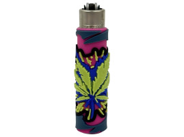 Зажигалка Clipper в силиконовом чехле Rasta Leaf Silicone Cover #6