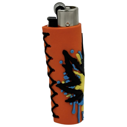 Зажигалка Clipper в силиконовом чехле Rasta Leaf Silicone Cover #2
