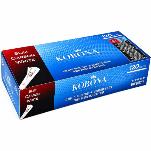 Гільзи для цигарок Korona Slim White Carbon 120 шт