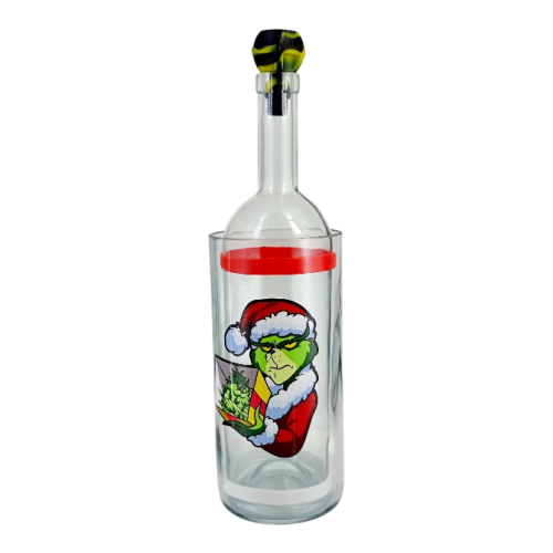 Бонг - Воднік для куріня з скла «Grinch Weed» Новорічний