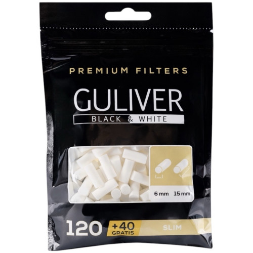 Фільтри для самокуток GULIVER BLACK AND WHITE 6/15 (160 шт.)