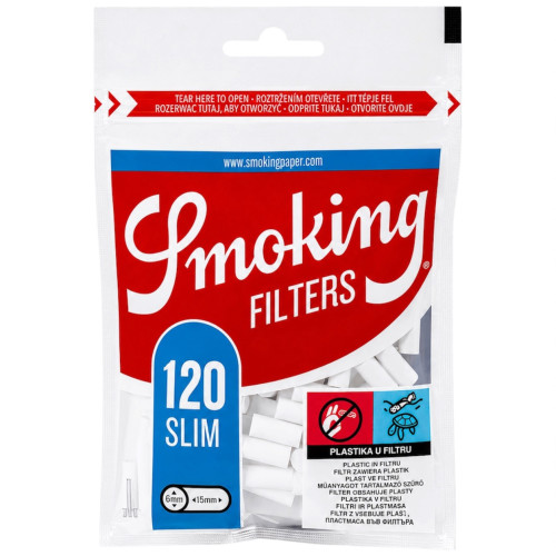 Фільтри для самокуток SMOKING SLIM 6х15 мм (120 шт)