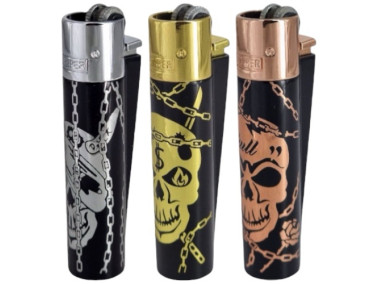 Запальничка Clipper метал Skull