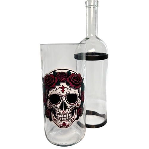 Бонг - Воднік для куріня з скла «Rose Skull»