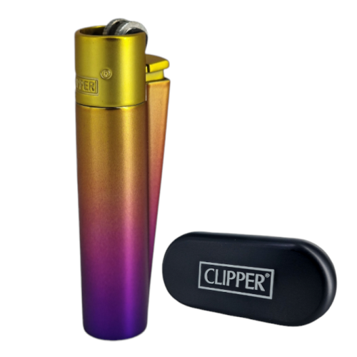 Запальничка Clipper метал Golden Purple (мат)