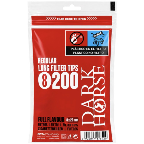 Фільтри для самокруток Dark Horse Rerular Long 8х22 мм (200 шт)
